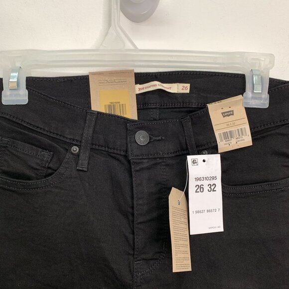 Levi's Women's 2 Jeans 314 Shaping Straight Black Stellar Stretch Jeans W26 L32 - Picture 2 of 8